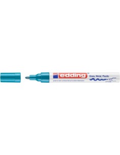 Edding 750 Rotulador Permanente - Punta Redonda - Trazo entre 2 y 4 mm. - Tinta Opaca - Secado Rapido - Color Azul Claro