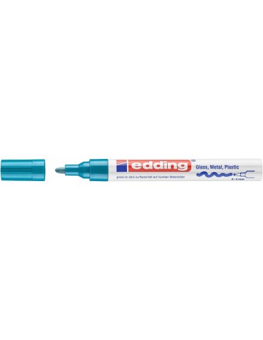 Edding 750 Rotulador Permanente - Punta Redonda - Trazo entre 2 y 4 mm. - Tinta Opaca - Secado Rapido - Color Azul Claro