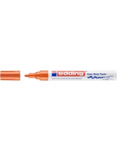 Edding 750 Rotulador Permanente - Punta Redonda - Trazo entre 2 y 4 mm. - Tinta Opaca - Secado Rapido - Color Naranja