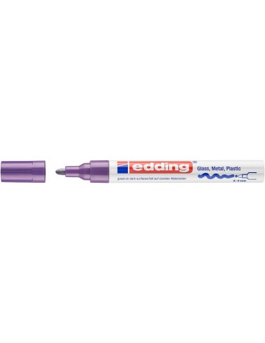 Edding 750 Rotulador Permanente - Punta Redonda - Trazo entre 2 y 4 mm. - Tinta Opaca - Secado Rapido - Color Violeta