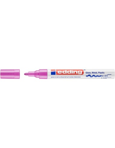 Edding 750 Rotulador Permanente - Punta Redonda - Trazo entre 2 y 4 mm. - Tinta Opaca - Secado Rapido - Color Rosa