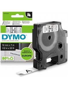 Dymo D1 45013 Cinta de Etiquetas Original para Rotuladora - Texto negro sobre fondo blanco - Ancho 12mm x 7 metros - S0720530