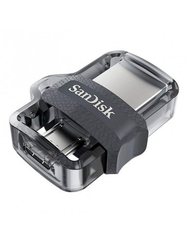 Sandisk Ultra Dual Drive m3.0 Memoria USB 3.0 y Micro USB 64GB - Hasta 150MB s de Lectura - Color Transparente Negro