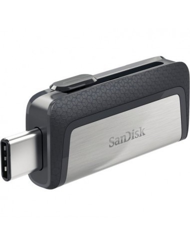Sandisk Ultra Dual Memoria USB-C y USB-A 64GB - Hasta 150MB s de Lectura - Diseño Metalico - Color Acero Negro (Pendrive)