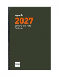 Finocam P394 Recambio para Agenda Plana - Anual 2027 - Semana Vista Horizontal - Formato PL3 - 82x127mm - Papel de 60g m2 -