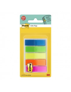 Post-It Index Dispensador con 100 Marcadores de Indice Reposicionables - Forma Rectangular - Colores Surtidos