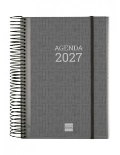 Finocam Espiral Basics Personalizable Agenda - Anual 2027 - 1 Dia por Pagina - Formato E10 - 155x212mm - Espiral - Tapa de