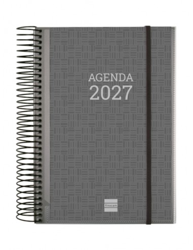 Finocam Espiral Basics Personalizable Agenda - Anual 2027 - 1 Dia por Pagina - Formato E10 - 155x212mm - Espiral - Tapa de