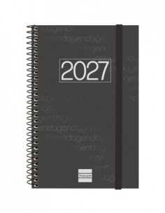 Finocam Espiral Basics Year Agenda - Anual 2027 - Semana Vista Horizontal - Formato E5 - 117x181mm - Espiral - Tapa de