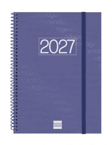 Finocam Espiral Basics Year Agenda - Anual 2027 - Semana Vista Horizontal - Formato E10 - 155x212mm - Espiral - Tapa de