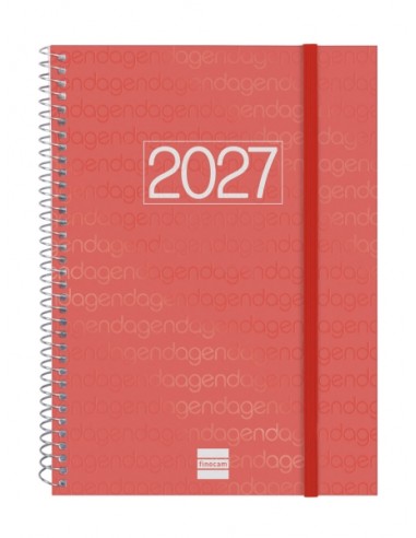 Finocam Espiral Basics Year Agenda - Anual 2027 - Semana Vista Horizontal - Formato E10 - 155x212mm - Espiral - Tapa de