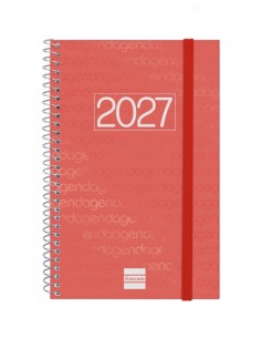 Finocam Espiral Basics Year Agenda en Catalan - Anual 2027 - Semana Vista Horizontal - Formato E5 - 117x181mm - Goma Elastica
