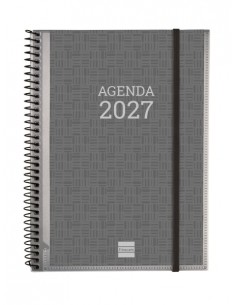 Finocam Basics Personalizable Agenda - Anual 2027 - Semana Vista Horizontal - Formato E10 - 155x212mm - Espiral - Tapa de