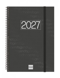 Finocam Espiral Basics Year Agenda - Anual 2027 - Semana Vista Vertical - Formato E10 - 155x212mm - Espiral - Tapa de