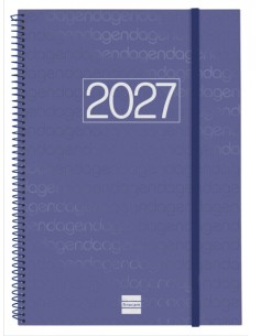 Finocam Espiral Basics Year Agenda - Anual 2027 - Semana Vista Vertical - Formato E40 - 210x297mm - Espiral - Tapa de