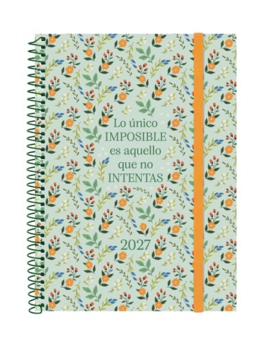 Finocam Trendy Design Collection Imposible Agenda - Anual 2027 - Semana Vista Horizontal - Formato E10 - 155x212mm - Espiral
