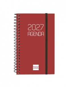 Finocam Espiral Basics Opaque Agenda - Anual 2027 - Semana Vista Horizontal - Formato E3 - 79x127mm - Espiral - Tapa de