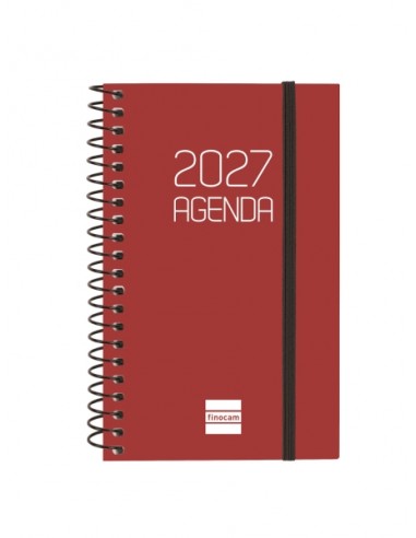 Finocam Espiral Basics Opaque Agenda - Anual 2027 - Semana Vista Horizontal - Formato E3 - 79x127mm - Espiral - Tapa de