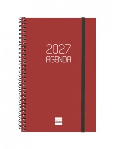 Finocam Espiral Basics Opaque Agenda - Anual 2027 - Semana Vista Horizontal - Formato E5 - 117x181mm - Espiral - Tapa de