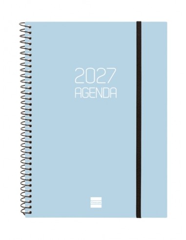 Finocam Espiral Basics Opaque Agenda - Anual 2027 - Semana Vista Horizontal - Formato E10 - 155x212mm - Espiral - Tapa de