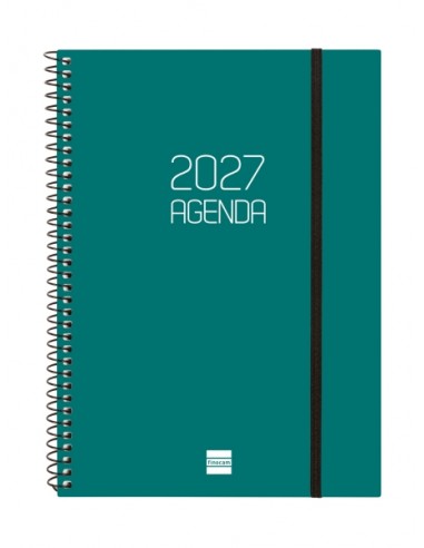 Finocam Espiral Basics Opaque Agenda - Anual 2027 - Semana Vista Horizontal - Formato E10 - 155x212mm - Espiral - Tapa de