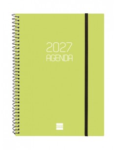Finocam Espiral Basics Opaque Agenda - Anual 2027 - Semana Vista Horizontal - Formato E10 - 155x212mm - Espiral - Tapa de