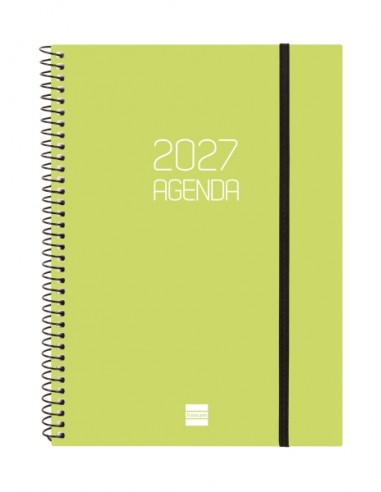 Finocam Espiral Basics Opaque Agenda - Anual 2027 - Semana Vista Horizontal - Formato E10 - 155x212mm - Espiral - Tapa de