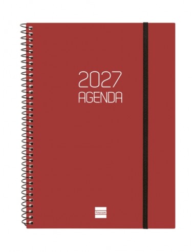 Finocam Espiral Basics Opaque Agenda - Anual 2027 - Semana Vista Horizontal - Formato E10 - 155x212mm - Espiral - Tapa de