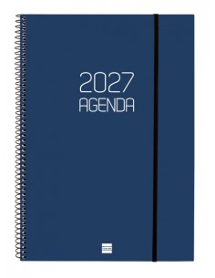 Finocam Espiral Basics Opaque Agenda - Anual 2027 - Semana Vista Horizontal - Formato E40 - 210x297mm - Espiral - Tapa de