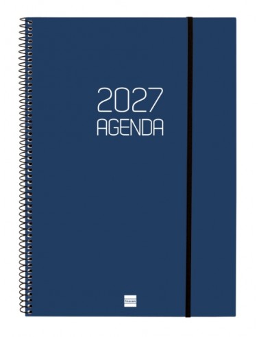 Finocam Espiral Basics Opaque Agenda - Anual 2027 - Semana Vista Horizontal - Formato E40 - 210x297mm - Espiral - Tapa de