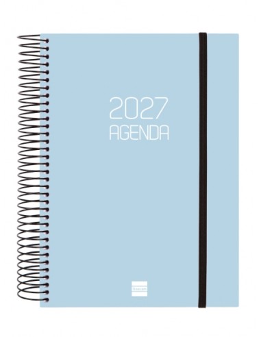 Finocam Espiral Basics Opaque Agenda - Anual 2027 - 1 Dia por Pagina - Formato E10 - 155x212mm - Espiral - Tapa de