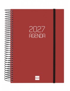 Finocam Espiral Basics Opaque Agenda - Anual 2027 - 1 Dia por Pagina - Formato E10 - 155x212mm - Espiral - Tapa de