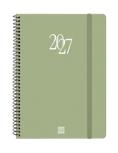 Finocam Espiral Basics My Agenda - Anual 2027 - Semana Vista Horizontal - Formato E10 - 155x212mm - Espiral - Tapa Dura de