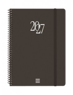 Finocam Espiral Basics My Agenda - Anual 2027 - Semana Vista Horizontal - Formato E10 - 155x212mm - Espiral - Tapa Dura de