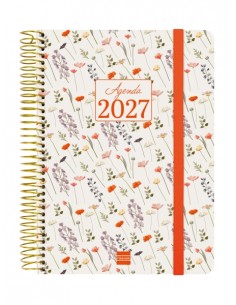 Finocam Cloe Agenda - Anual 2027 - 1 Dia por Pagina - Formato E10 - 155x212mm - Espiral - Tapa Dura de Carton Forrado -