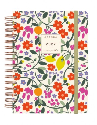 Finocam Moniquilla Agenda - Anual 2027 - 1 Dia por Pagina - Formato E10 - 155x212mm - Espiral Doble - Tapa Dura de Carton