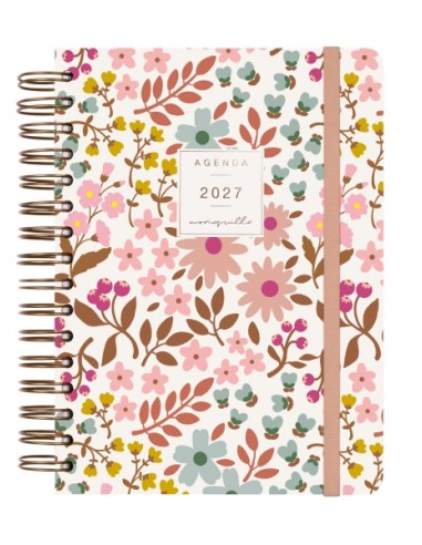 Finocam Moniquilla Agenda - Anual 2027 - 1 Dia por Pagina - Formato E10 - 155x212mm - Espiral Doble - Tapa Dura de Carton