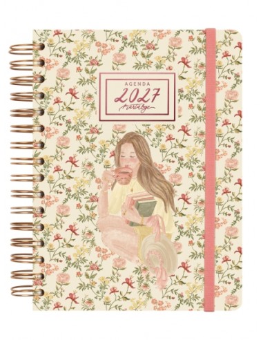 Finocam Martabge Agenda - Anual 2027 - 1 Dia por Pagina - Formato E10 - 155x212mm - Espiral Doble - Tapa Dura de Carton