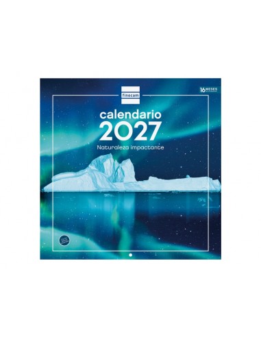 Finocam Naturaleza Calendario de Pared - 16 Meses 26 27 - Mes Vista - 300x300mm - Papel de 170g m2 - Imagenes Tematicas