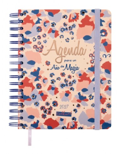 Finocam Talkual Magia Agenda - Anual 2027 - Semana Vista Horizontal - 155x217mm - Espiral Doble - Tapa Dura - Goma Elastica -