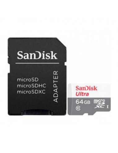 Sandisk Ultra Tarjeta Micro SDXC 64GB UHS-I U1 Clase 10 100MB s-Adaptador SD