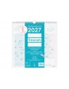 Finocam Chic Calendario de Pared - Anual 2027 - Mes Vista - 300x300mm - Espiral Doble - Papel de 120g m2 - Espacio para
