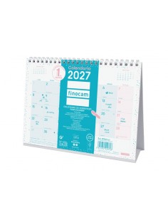 Finocam Trendy Chic Calendario de Sobremesa - Anual 2027 - Mes Vista - Formato S - 210x150mm - Espiral Doble - Papel de