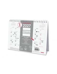Finocam Trendy Chic Calendario de Sobremesa - Anual 2027 - Mes Vista - Formato S - 210x150mm - Espiral Doble - Papel de