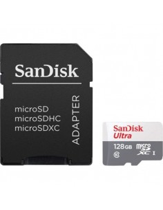 Sandisk Ultra Tarjeta Micro SDXC 128GB UHS-I U1 Clase 10 100MB s-Adaptador SD