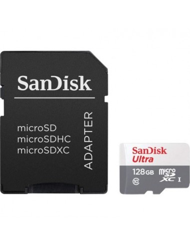 Sandisk Ultra Tarjeta Micro SDXC 128GB UHS-I U1 Clase 10 100MB s-Adaptador SD