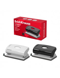 ErichKrause Elegance Classic Perforadora de Papel - Perfora hasta 10 Hojas - Barra Guia con Marcas de Formato - Bandeja -