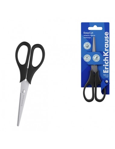 ErichKrause EasyCut Tijeras de 13.5cm - Mangos de Plastico Resistente a Golpes - Mangos de Plastico Resistente a Golpes -