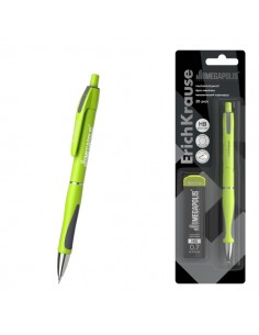 ErichKrause MEGAPOLIS Concept Portaminas - Mina HB de 0.7mm - 20 Minas de Repuesto - Agarre de Goma - Ergonomico - Color Verde