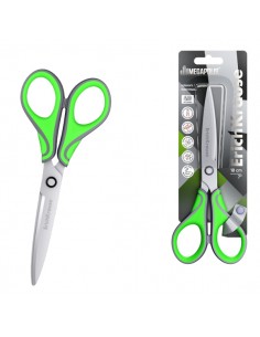 ErichKrause Megapolis Tijeras de 18cm - Mangos de Plastico y Goma Antideslizante - Acero Inoxidable - Ergonomicas - Color
